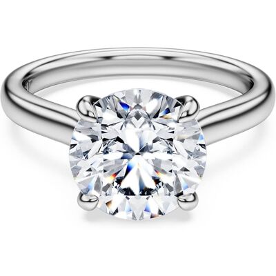 Swarovski Eternity Solitärring, Im Labor gezüchtete Diamanten 3 ct tw, Runde Form, 18K Weißgold Unisex 48 Swarovski Eternity Solitärring, Im Labor gezüchtete Diamanten 3 ct tw, Runde Form, 18K Weißgold Unisex 48
