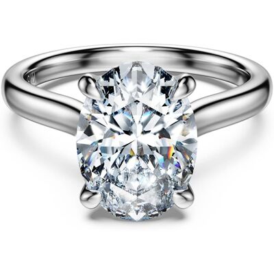Swarovski Eternity Solitärring, Im Labor gezüchtete Diamanten 3 ct tw, Ovale Form, 18K Weißgold Unisex 50 Swarovski Eternity Solitärring, Im Labor gezüchtete Diamanten 3 ct tw, Ovale Form, 18K Weißgold Unisex 50