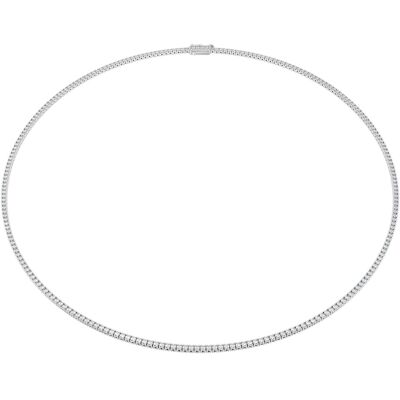 Swarovski Eternity Tennis Halskette, Im Labor gezüchtete Diamanten 3 ct tw, Runde Form, 18K Weißgold Unisex L Swarovski Eternity Tennis Halskette, Im Labor gezüchtete Diamanten 3 ct tw, Runde Form, 18K Weißgold Unisex L