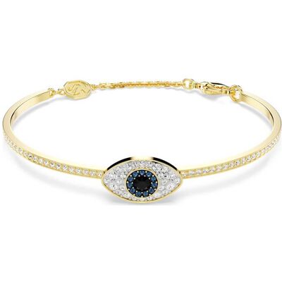Swarovski Symbolica Armreif, Böser Blick, Blau, 18K Goldbeschichtet Unisex L Swarovski Symbolica Armreif, Böser Blick, Blau, 18K Goldbeschichtet Unisex L