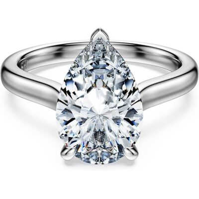 Swarovski Eternity Solitärring, Im Labor gezüchteter Diamanten 3 ct tw, Tropfenschliff, 18K Weißgold Unisex 52 Swarovski Eternity Solitärring, Im Labor gezüchteter Diamanten 3 ct tw, Tropfenschliff, 18K Weißgold Unisex 52