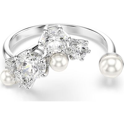 Swarovski Constella Offener Ring, Kristallperle, Rundschliffe, Weiß, Rhodiniert Unisex 58 Swarovski Constella Offener Ring, Kristallperle, Rundschliffe, Weiß, Rhodiniert Unisex 58
