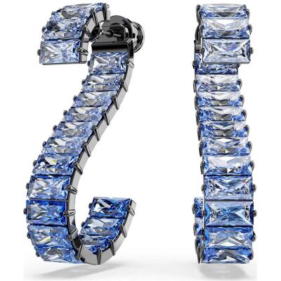 Swarovski Matrix Drop-Ohrhänger, Baguette-Schliff, Blau, Rutheniert Unisex OS Swarovski Matrix Drop-Ohrhänger, Baguette-Schliff, Blau, Rutheniert Unisex OS