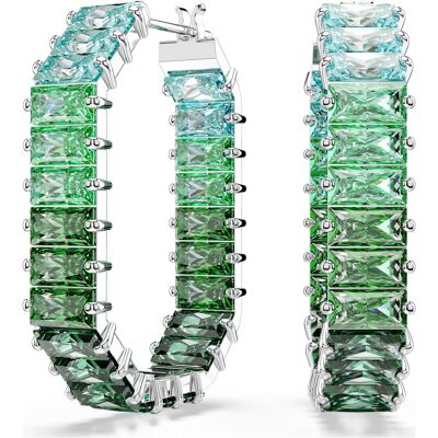 Swarovski Matrix Kreolen, Baguette-Schliff, Achteckform, Farbverlauf, Grün, Rhodiniert Unisex OS Swarovski Matrix Kreolen, Baguette-Schliff, Achteckform, Farbverlauf, Grün, Rhodiniert Unisex OS