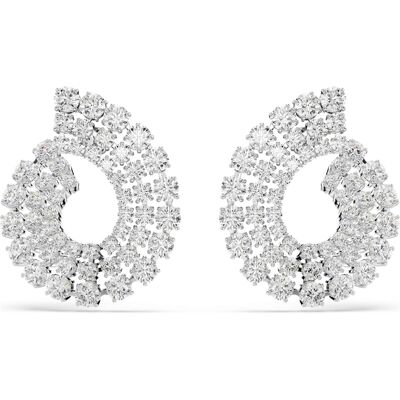 Swarovski Matrix Kreolen, Gemischte Rundschliffe, Weiß, Rhodiniert Unisex OS Swarovski Matrix Kreolen, Gemischte Rundschliffe, Weiß, Rhodiniert Unisex OS