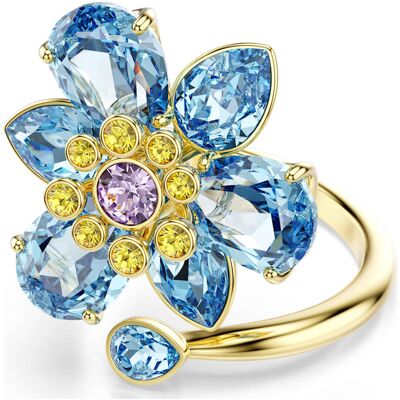Swarovski Idyllia Offener Ring, Verschiedene Schliffe, Blume, Blau, 18K Goldbeschichtet Unisex 55 Swarovski Idyllia Offener Ring, Verschiedene Schliffe, Blume, Blau, 18K Goldbeschichtet Unisex 55