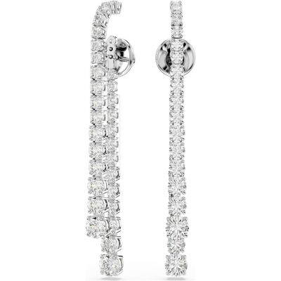Swarovski Matrix Drop-Ohrhänger, Rundschliffe im Farbverlauf, Weiß, Rhodiniert Unisex OS Swarovski Matrix Drop-Ohrhänger, Rundschliffe im Farbverlauf, Weiß, Rhodiniert Unisex OS