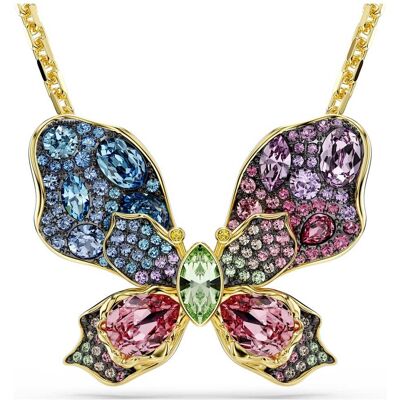 Swarovski Idyllia Anhänger und Brosche, Verschiedene Schliffe, Pavé, Schmetterling, Mehrfarbig, 18K Goldbeschichtet Unisex OS Swarovski Idyllia Anhänger und Brosche, Verschiedene Schliffe, Pavé, Schmetterling, Mehrfarbig, 18K Goldbeschichtet Unisex OS