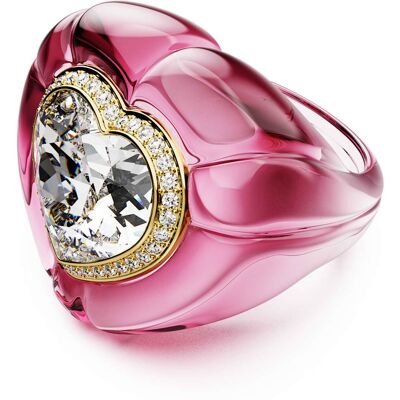 Swarovski Dulcis Cocktailring, Herzschliff, Pavé, Herz, Rosa Unisex 58 Swarovski Dulcis Cocktailring, Herzschliff, Pavé, Herz, Rosa Unisex 58