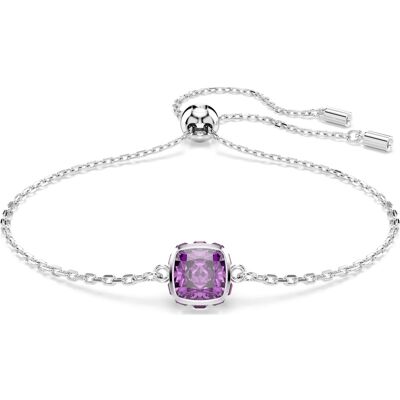 Swarovski Birthstone Armband, Kissenschliff, Februar, Violett, Rhodiniert Unisex OS Swarovski Birthstone Armband, Kissenschliff, Februar, Violett, Rhodiniert Unisex OS