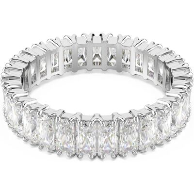Swarovski Matrix Ring, Baguette-Schliff, Weiß, Silberfarbenes Finish Unisex 58 Swarovski Matrix Ring, Baguette-Schliff, Weiß, Silberfarbenes Finish Unisex 58