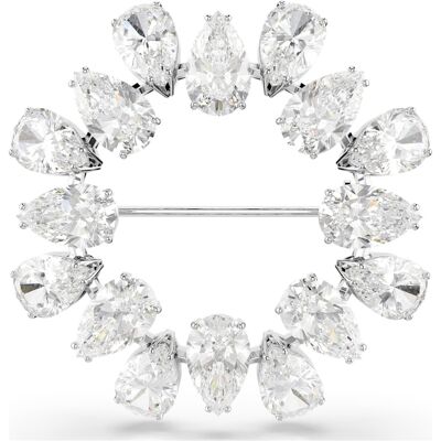 Swarovski Matrix Brosche, Tropfenschliff, Weiß, Rhodiniert Unisex OS Swarovski Matrix Brosche, Tropfenschliff, Weiß, Rhodiniert Unisex OS