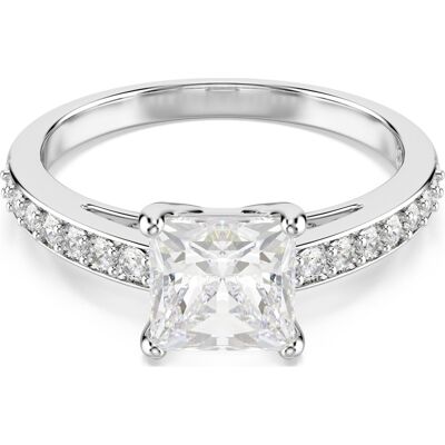 Swarovski Attract Ring, Pavé, Weiß, Rhodiniert Unisex 58 Swarovski Attract Ring, Pavé, Weiß, Rhodiniert Unisex 58