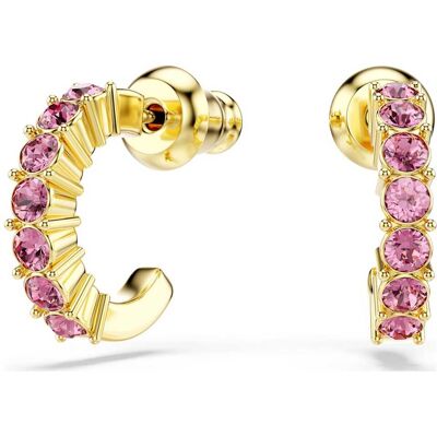 Swarovski Mini Hoop Ohrringe, Rundschliff, Rosa, 18K Goldbeschichtet Unisex OS Swarovski Mini Hoop Ohrringe, Rundschliff, Rosa, 18K Goldbeschichtet Unisex OS