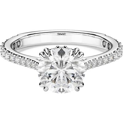 Swarovski Stilla Cocktailring, Rundschliff, Pavé, Weiß, Silberfarbenes Finish Unisex 55 Swarovski Stilla Cocktailring, Rundschliff, Pavé, Weiß, Silberfarbenes Finish Unisex 55