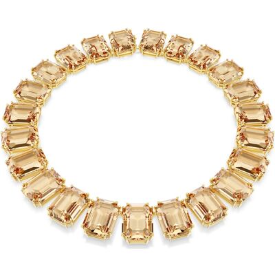 Swarovski Millenia Halskette, Übergroße Kristalle, Oktagon-Schliff, Karamell, 18K Goldbeschichtet Unisex OS Swarovski Millenia Halskette, Übergroße Kristalle, Oktagon-Schliff, Karamell, 18K Goldbeschichtet Unisex OS