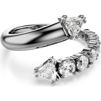 Swarovski Sublima Offener Ring, Verschiedene Schliffe, Weiß, Rutheniert Unisex 58 Swarovski Sublima Offener Ring, Verschiedene Schliffe, Weiß, Rutheniert Unisex 58
