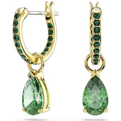 Swarovski Attract Drop-Ohrhänger, Tropfenschliff, Grün, 18K Goldbeschichtet Unisex OS Swarovski Attract Drop-Ohrhänger, Tropfenschliff, Grün, 18K Goldbeschichtet Unisex OS