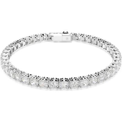 Swarovski Matrix Tennis Armband, Rundschliff, Weiß, Rhodiniert Unisex XL Swarovski Matrix Tennis Armband, Rundschliff, Weiß, Rhodiniert Unisex XL