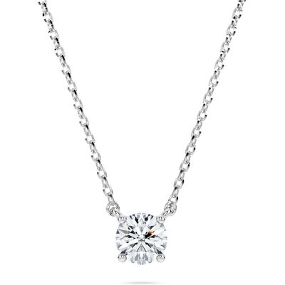Swarovski Eternity Anhänger, Im Labor gezüchtete Diamanten 0,5 ct tw, Runde Form, Sterlingsilber Unisex OS Swarovski Eternity Anhänger, Im Labor gezüchtete Diamanten 0,5 ct tw, Runde Form, Sterlingsilber Unisex OS