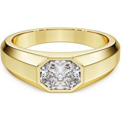 Swarovski Octagon Bandring, Im Labor gezüchtete Diamanten 1,0 ct tw, Achteckform, 18K Gelbgold Unisex 53 Swarovski Octagon Bandring, Im Labor gezüchtete Diamanten 1,0 ct tw, Achteckform, 18K Gelbgold Unisex 53