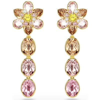 Swarovski Idyllia Drop-Ohrhänger, Verschiedene Schliffe, Blume, Mehrfarbig, 18K Goldbeschichtet Unisex OS Swarovski Idyllia Drop-Ohrhänger, Verschiedene Schliffe, Blume, Mehrfarbig, 18K Goldbeschichtet Unisex OS