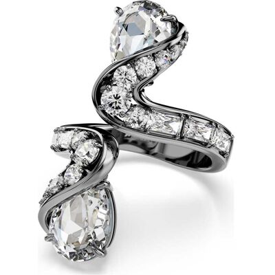 Swarovski The Vienna Collection Offener Ring, Feder, Weiß, Rutheniert Unisex 52 Swarovski The Vienna Collection Offener Ring, Feder, Weiß, Rutheniert Unisex 52