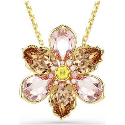Swarovski Idyllia Anhänger und Brosche, Verschiedene Schliffe, Blume, Mehrfarbig, 18K Goldbeschichtet Unisex OS Swarovski Idyllia Anhänger und Brosche, Verschiedene Schliffe, Blume, Mehrfarbig, 18K Goldbeschichtet Unisex OS