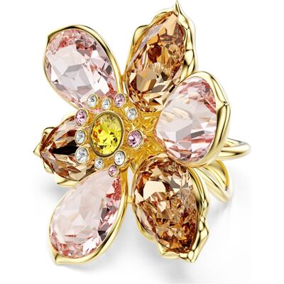Swarovski Idyllia Motivring, Verschiedene Schliffe, Blume, Mehrfarbig, 18K Goldbeschichtet Unisex 50 Swarovski Idyllia Motivring, Verschiedene Schliffe, Blume, Mehrfarbig, 18K Goldbeschichtet Unisex 50