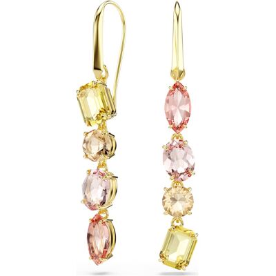 Swarovski Gema Drop-Ohrhänger, Asymmetrisches Design, Verschiedene Schliffe, Rosa, 18K Goldbeschichtet Unisex OS Swarovski Gema Drop-Ohrhänger, Asymmetrisches Design, Verschiedene Schliffe, Rosa, 18K Goldbeschichtet Unisex OS