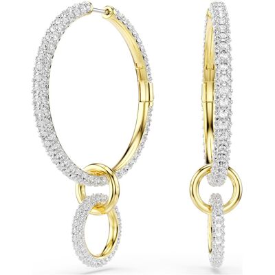 Swarovski Dextera Kreolen, Rundschliff, Weiß, 18K Goldbeschichtet Unisex OS Swarovski Dextera Kreolen, Rundschliff, Weiß, 18K Goldbeschichtet Unisex OS
