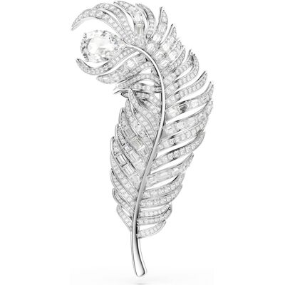 Swarovski Vienna Brosche, Verschiedene Schliffe, Feder, Weiß, Rhodiniert Unisex OS Swarovski Vienna Brosche, Verschiedene Schliffe, Feder, Weiß, Rhodiniert Unisex OS