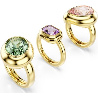 Swarovski Gema Motivring, Set (3), Mehrfarbig, 18K Goldbeschichtet Unisex 50-55 Swarovski Gema Motivring, Set (3), Mehrfarbig, 18K Goldbeschichtet Unisex 50-55