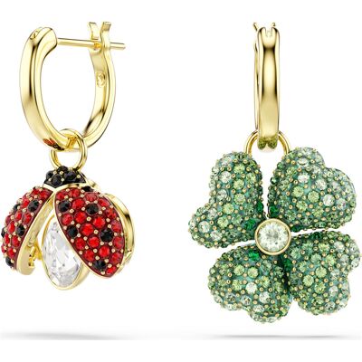 Swarovski Idyllia Drop-Ohrhänger, Set (3), Marienkäfer, Glücksklee, Erdbeere, Mehrfarbig, 18K Goldbeschichtet Unisex OS Swarovski Idyllia Drop-Ohrhänger, Set (3), Marienkäfer, Glücksklee, Erdbeere, Mehrfarbig, 18K Goldbeschichtet Unisex OS