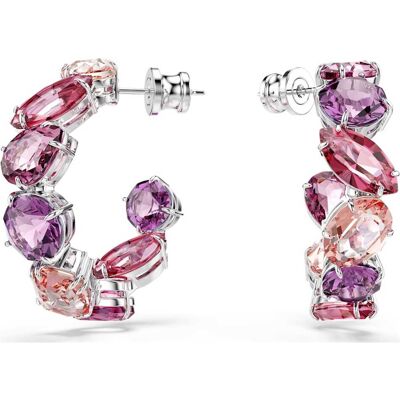 Swarovski Gema Kreolen, Rosa, Rhodiniert Unisex OS Swarovski Gema Kreolen, Rosa, Rhodiniert Unisex OS