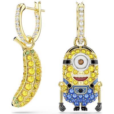 Swarovski Minions Stuart and Banana Drop-Ohrhänger, Pavé, Mini, Mehrfarbig, 18K Goldbeschichtet Unisex OS Swarovski Minions Stuart and Banana Drop-Ohrhänger, Pavé, Mini, Mehrfarbig, 18K Goldbeschichtet Unisex OS