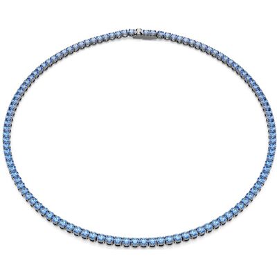 Swarovski Matrix Tennis Halskette, Rundschliff, Blau, Rutheniert Unisex M Swarovski Matrix Tennis Halskette, Rundschliff, Blau, Rutheniert Unisex M