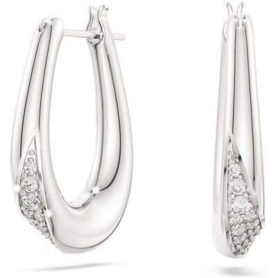 Swarovski Classica Kreolen, Rundschliff, Klein, Weiß, Sterlingsilber Unisex OS Swarovski Classica Kreolen, Rundschliff, Klein, Weiß, Sterlingsilber Unisex OS