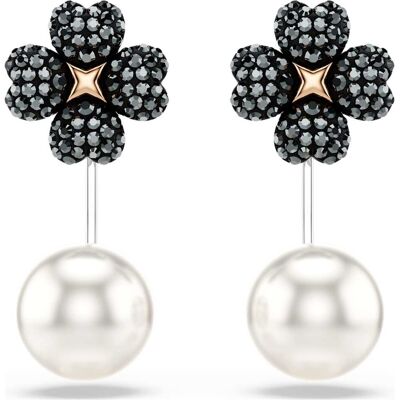 Swarovski Latisha Ohrringe, Pavé, Glücksklee, Schwarz, Metallmix Unisex OS Swarovski Latisha Ohrringe, Pavé, Glücksklee, Schwarz, Metallmix Unisex OS
