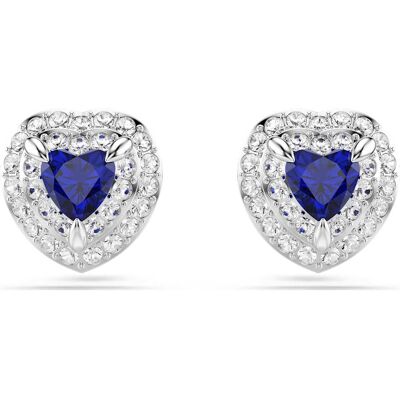 Swarovski One Ohrstecker, Herzschliff, Pavé, Herz, Blau, Rhodiniert Unisex OS Swarovski One Ohrstecker, Herzschliff, Pavé, Herz, Blau, Rhodiniert Unisex OS
