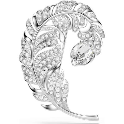 Swarovski Idyllia Brosche, Verschiedene Schliffe, Feder, Rhodiniert Unisex OS Swarovski Idyllia Brosche, Verschiedene Schliffe, Feder, Rhodiniert Unisex OS