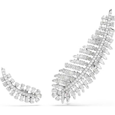 Swarovski Vienna Ohrringe, Verschiedene Schliffe, Feder, Weiß, Rhodiniert Unisex OS Swarovski Vienna Ohrringe, Verschiedene Schliffe, Feder, Weiß, Rhodiniert Unisex OS