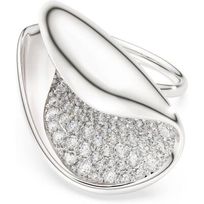 Swarovski Classica Cocktailring, Statement, Rundschliff, Weiß, Sterlingsilber Unisex 58 Swarovski Classica Cocktailring, Statement, Rundschliff, Weiß, Sterlingsilber Unisex 58