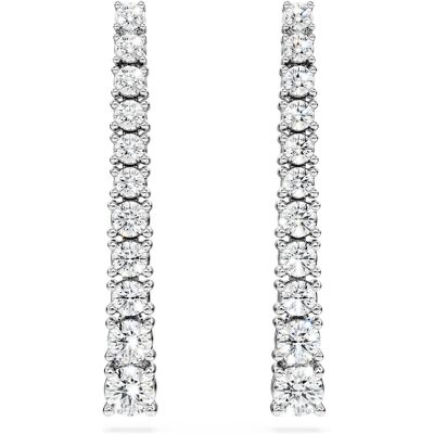 Swarovski Eternity Drop-Ohrhänger, Im Labor gezüchtete Diamanten 1,3 ct tw, Runde Form, 18K Weißgold Unisex OS Swarovski Eternity Drop-Ohrhänger, Im Labor gezüchtete Diamanten 1,3 ct tw, Runde Form, 18K Weißgold Unisex OS