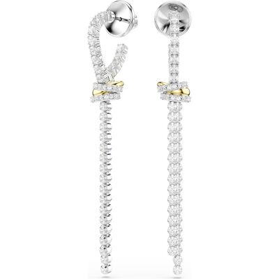 Swarovski Hyperbola Drop-Ohrhänger, Rundschliff, Knoten, Weiß, Metallmix Unisex OS Swarovski Hyperbola Drop-Ohrhänger, Rundschliff, Knoten, Weiß, Metallmix Unisex OS