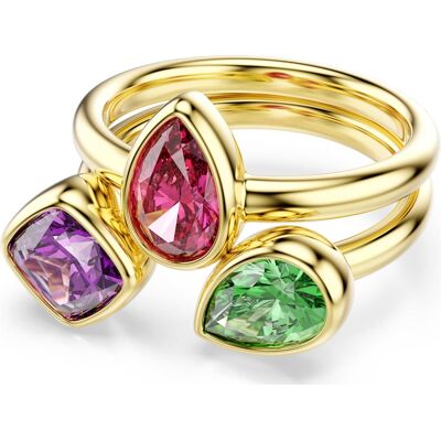Swarovski Imber Cocktailring, Set (2), Verschiedene Schliffe, Mehrfarbig, 18K goldbeschichtet Unisex 50 Swarovski Imber Cocktailring, Set (2), Verschiedene Schliffe, Mehrfarbig, 18K goldbeschichtet Unisex 50