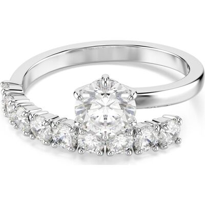Swarovski Matrix Offener Ring, Rundschliff, Weiß, Rhodiniert Unisex 58 Swarovski Matrix Offener Ring, Rundschliff, Weiß, Rhodiniert Unisex 58