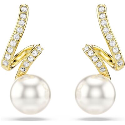 Swarovski Gabriella Ohrringe, Kristallperle, Rundschliff, Weiß, 18K goldbeschichtet Unisex OS Swarovski Gabriella Ohrringe, Kristallperle, Rundschliff, Weiß, 18K goldbeschichtet Unisex OS