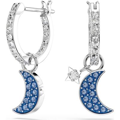 Swarovski Symbolica Drop-Ohrhänger, Rundschliff, Mond, Blau, Rhodiniert Unisex OS Swarovski Symbolica Drop-Ohrhänger, Rundschliff, Mond, Blau, Rhodiniert Unisex OS