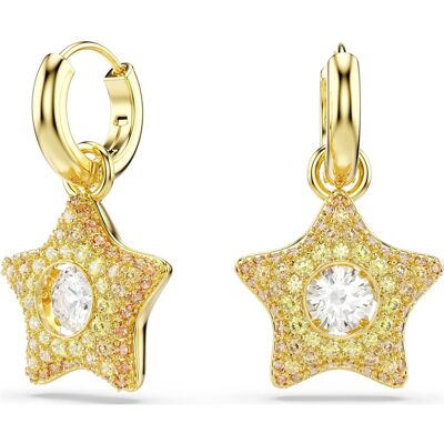 Swarovski Sublima Drop-Ohrhänger, Rundschliff, Stern, Mehrfarbig, 18K goldbeschichtet Unisex OS Swarovski Sublima Drop-Ohrhänger, Rundschliff, Stern, Mehrfarbig, 18K goldbeschichtet Unisex OS